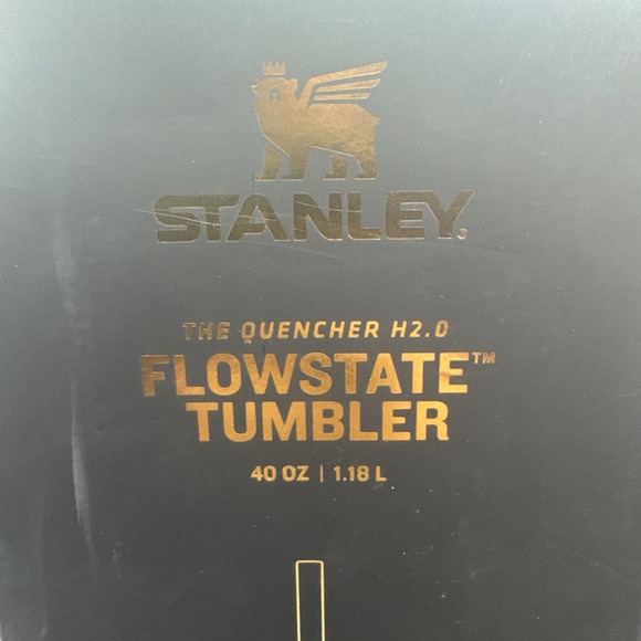 Stanley Quencher H2.0 FlowState 40oz Tumbler Deco Black Gloss Gold Handle - Picture 3 of 12